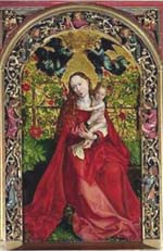 Martin Schöngauer, Madonna of the Rose Garden, 1473