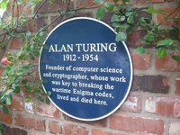 Memorial Marker at the Site of Turing's Home (Now a Hotel) in London